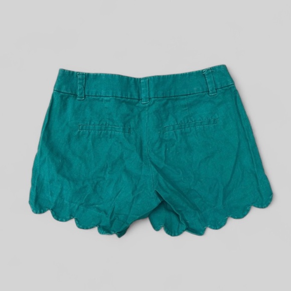 J. Crew dark green scalloped shorts Size: 00 - Picture 2 of 6